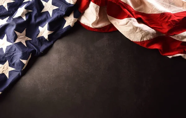 Feliz Concepto Del Día Conmemorativo Hecho Bandera Americana Sobre Fondo —  Fotos de Stock