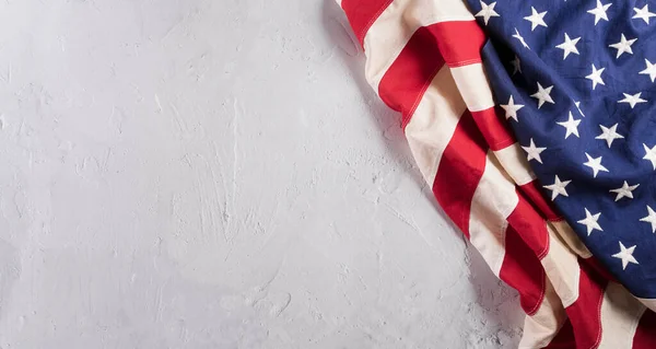 Happy Memorial Dag Koncept Gjort Amerikansk Flagga Vit Sten Bakgrund — Stockfoto