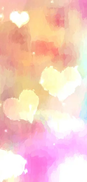 Beautiful Abstract Background Glitter Glow Heart Shape Bokeh Brush Stroke — Stock Photo, Image