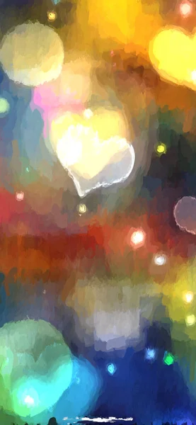 Όμορφο Αφηρημένο Φόντο Glitter Λάμψη Καρδιά Σχήμα Bokeh Και Πινέλο — Φωτογραφία Αρχείου