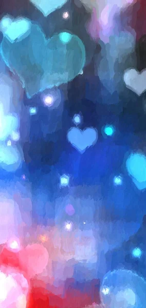 Beautiful Abstract Background Glitter Glow Heart Shape Bokeh Brush Stroke — Stock Photo, Image