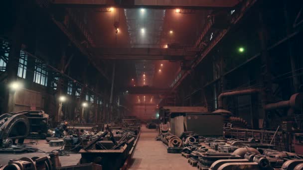Metallurgische fabriek interieur. Staal Molen gieterij, Zware Industrie achtergrond — Stockvideo