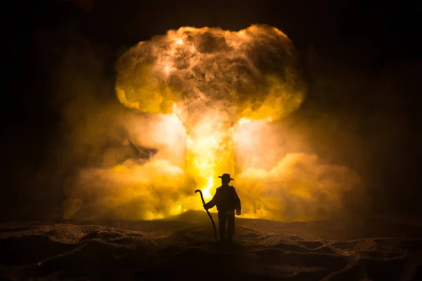 Konsep Perang Nuklir Ledakan Bom Nuklir Karya Seni Kreatif Dekorasi — Stok Foto