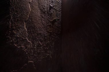 Koyu kahverengi taş eski beton duvar arka plan dokusu grunge ve kahverengi yüzey boşluk