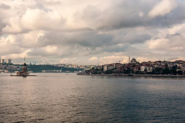 Istanbul Turquia 2021 Cityscape Istambul Noite Vista Para Mar Com — Fotografia de Stock