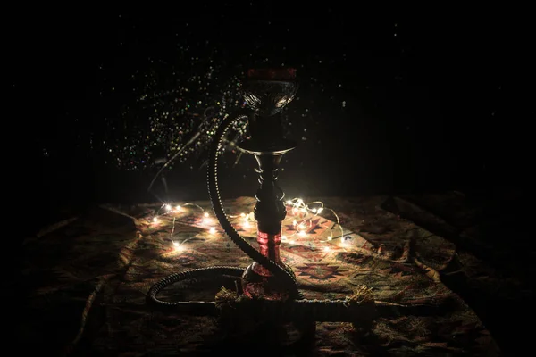 Shisha Concept Carbone Caldo Narghilè Ciotola Shisha Con Sfondo Nero — Foto Stock