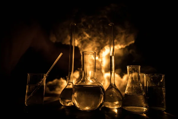 Pharmacy Chemistry Theme Test Glass Flask Solution Research Laboratory Science — Stock Photo, Image