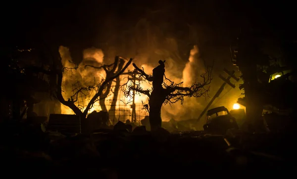 Concepto Apocalipsis Guerra Nuclear Explosión Bomba Nuclear Ciudad Ciudad Destruida —  Fotos de Stock