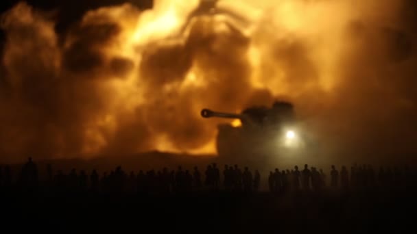 Творче Оформлення Російська Війна Україні Натовп Дивиться Гігантський Вибух Атакує — стокове відео
