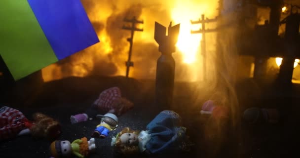 Θάνατος Των Παιδιών Στον Πόλεμο Ρωσικός Πόλεμος Στην Ουκρανία Δημιουργικό — Αρχείο Βίντεο