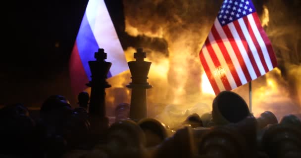 Έννοια Του Πολέμου Χειραγώγηση Την Παγκόσμια Πολιτική Πόλεμος Μεταξύ Ρωσίας — Αρχείο Βίντεο