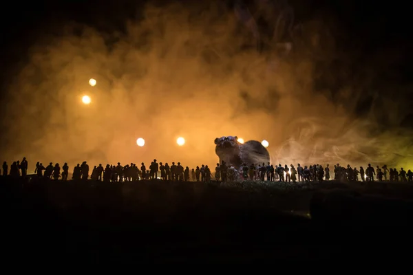 우크라이나 군중은 폭발을 공격하고 선택적 — 스톡 사진