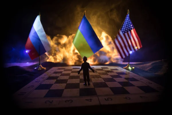 Πόλεμος Μεταξύ Ρωσίας Και Ουκρανίας Εννοιολογική Εικόνα Του Πολέμου Χρησιμοποιώντας — Φωτογραφία Αρχείου