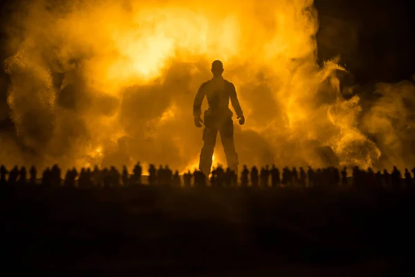 Yaratıcı Sanat Dekorasyonu Ukrayna Rus Savaşı Kalabalık Dev Bir Patlama — Stok fotoğraf