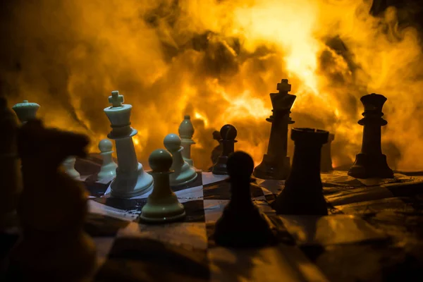 Chess Board Game Concept Business Ideas Competition War Theme Chess — Fotografia de Stock