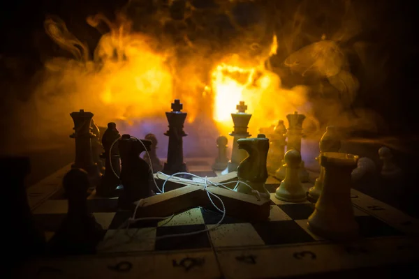 Concept War Manipulation Global Politics Conceptual Image War Using Chess — Stok Foto