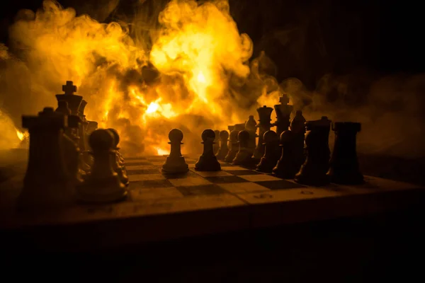 Jeu Échiquier Concept Idées Affaires Concurrence Thème Guerre Chess Figure — Photo