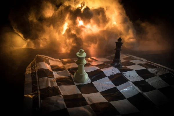 Chess Board Game Concept Business Ideas Competition War Theme Chess — Stock Photo, Image