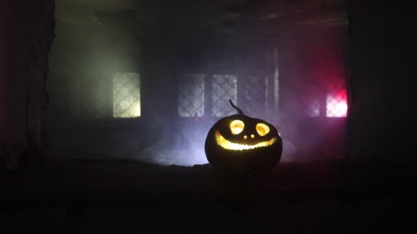 Απόκριες Νύχτα Φόντο Κολοκύθα Στο Halloween Night — Αρχείο Βίντεο