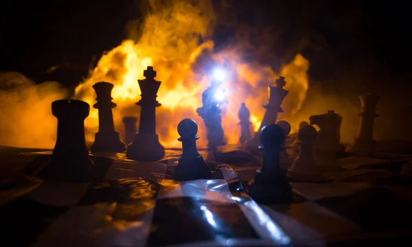 War Russia Ukraine Conceptual Image War Using Chess Board Background — Stock Fotó