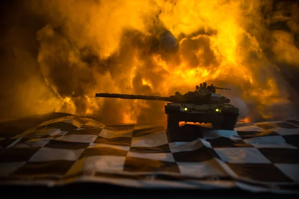 War Russia Ukraine Conceptual Image War Using Chess Board Tank —  Fotos de Stock
