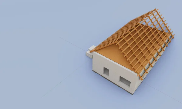 Wizualizacja 3D budowy domu — Zdjęcie stockowe