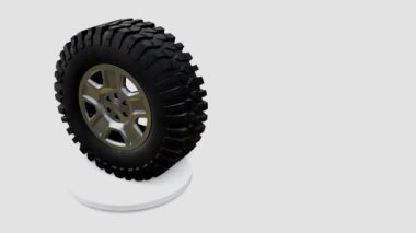 3D görselleştirme off-road araç tekerleği