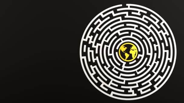 3d render Circular Maze labyrinth mosaic — Stock Video