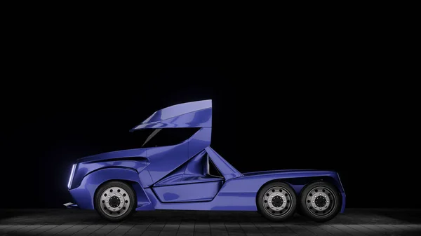 3D-visualisering av en lastbil på en solid bakgrund — Stockfoto