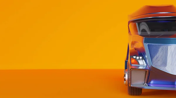 Sağlam bir arka planda bir kamyonun 3D görüntüsü