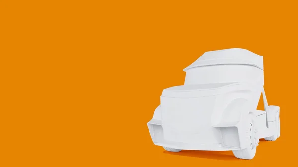 Sağlam bir arka planda bir kamyonun 3D görüntüsü