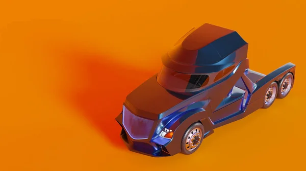 3D-visualisering av en lastbil på en solid bakgrund — Stockfoto
