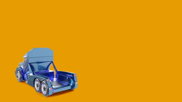 Sağlam bir arka planda bir kamyonun 3D görüntüsü