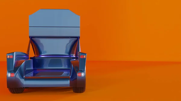 Sağlam bir arka planda bir kamyonun 3D görüntüsü