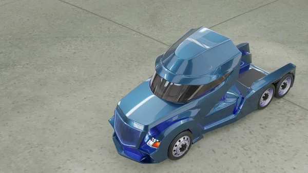 Sağlam bir arka planda bir kamyonun 3D görüntüsü