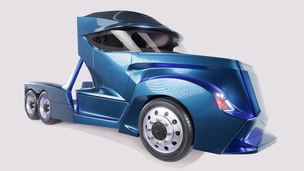 Tek renkli arka planda modern bir kamyon kavramının 3 boyutlu görselleştirilmesi