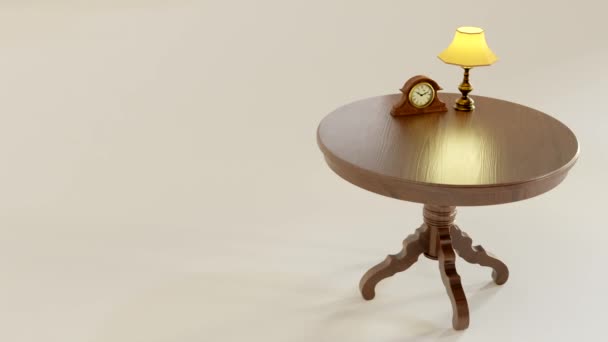 3d visualization interior antique furniture — Video Stock