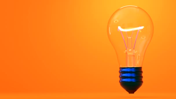 Visualisation 3D d'une lampe sur fond orange — Video