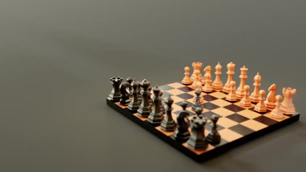 3D απεικόνιση του σκακιού στον πίνακα — Αρχείο Βίντεο