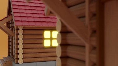 Arka planda basit bir evin 3d görselleştirmesi