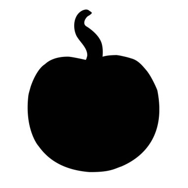 Balkabağının siyah ve beyaz vektör silueti