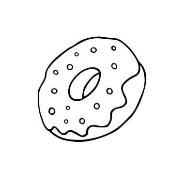 Çöreğin siyah ve beyaz vektör silueti