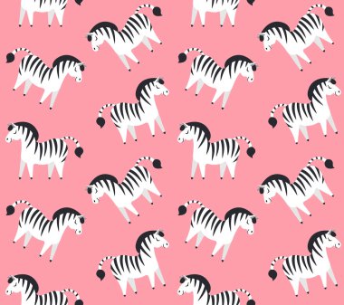 Çizgi film zebralarıyla kusursuz desen.