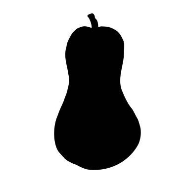 Balkabağının siyah ve beyaz vektör silueti