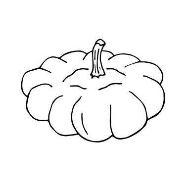 balkabağı ikonu. Cadılar Bayramı vektör sembolü stoğunun çizgi film çizimi