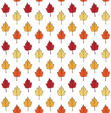 sonbahar yaprakları desen vektör illüstrasyon grafik tasarımı