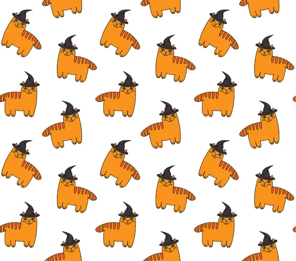 Sevimli çizgi film kedileriyle kusursuz desen