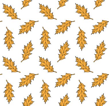 El çiziminin kusursuz çizimi. Beyaz arkaplanda izole edilmiş turuncu sonbahar yaprağı.