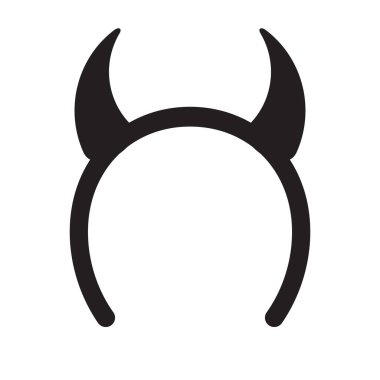 Şeytan boynuzları ile vektör düz kafa bezel