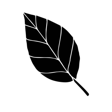 Vektör el çizimi kara sonbahar yaprağı çizimi